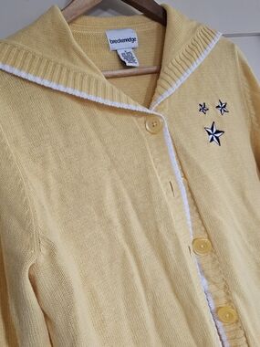 breckenridge Embroidered Women's Cardigan Sweater Sz M Coastal Grandma Sail Boat